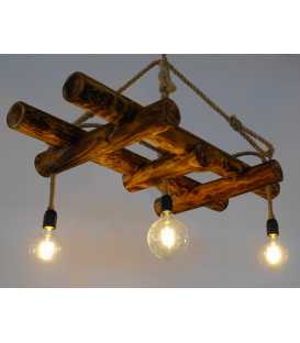 Wood and rope pendant light 117
