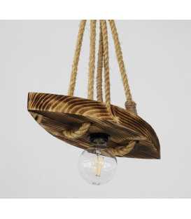 Wood and rope pendant light 118