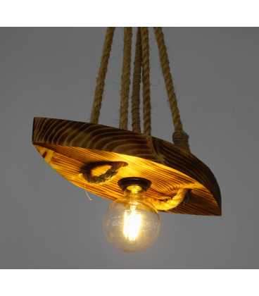 Wood and rope pendant light 118
