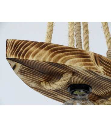 Holz und Seil hängende Deckenleuchte 118