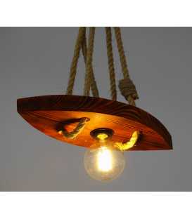 Wood and rope pendant light 119