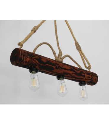 Wood and rope pendant light 132