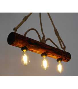 Wood and rope pendant light 132
