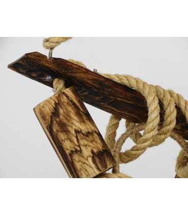 Wood and rope pendant light 153