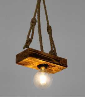 Wood and rope pendant light 178