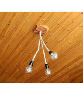 Κρεμαστό φωτιστικό οροφής από ξύλο και σχοινί 184