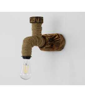 Wood and rope wall light 189