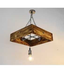 Κρεμαστό φωτιστικό οροφής από ξύλο και μέταλλο 193